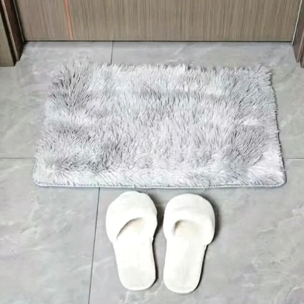 Gray Fur Rug 2x3 Rug Faux Sheepskin Rug Fluffy Super Soft Small Rug for Bedroom